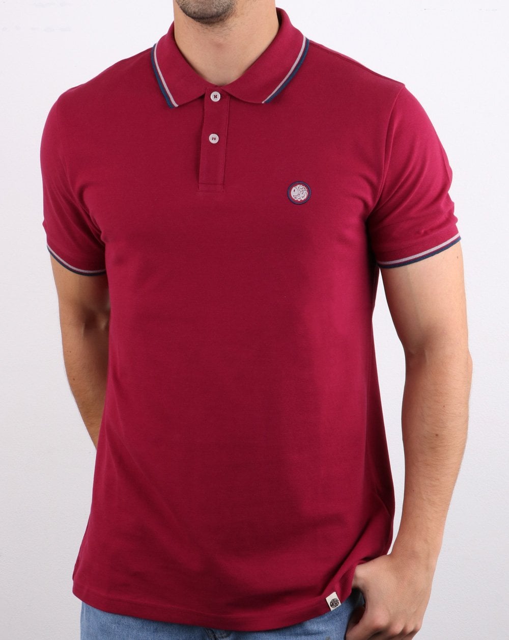 Pretty Green Barton Polo Shirt Dark Red