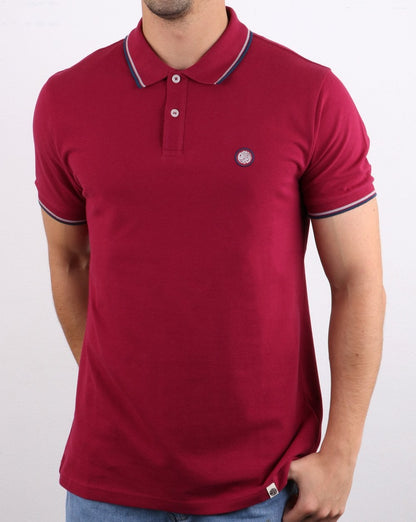 Pretty Green Barton Polo Shirt Dark Red