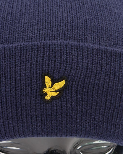 Lyle And Scott Bobble Hat Beanie Navy