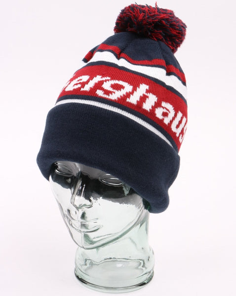 Berghaus Logo Bobble Hat Beanie Navy, Red and White