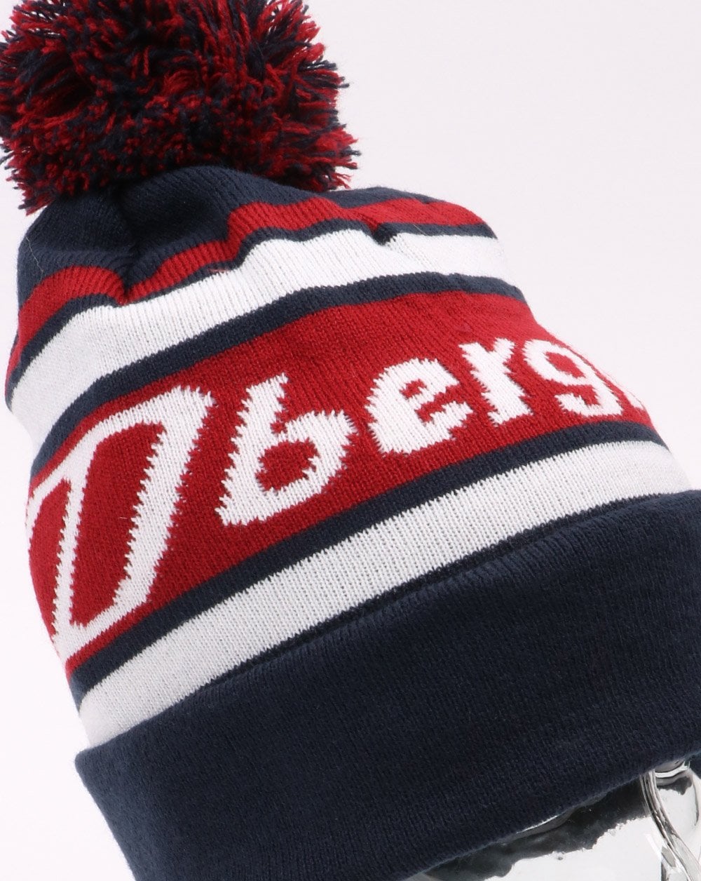 Berghaus Logo Bobble Hat Beanie Navy, Red and White