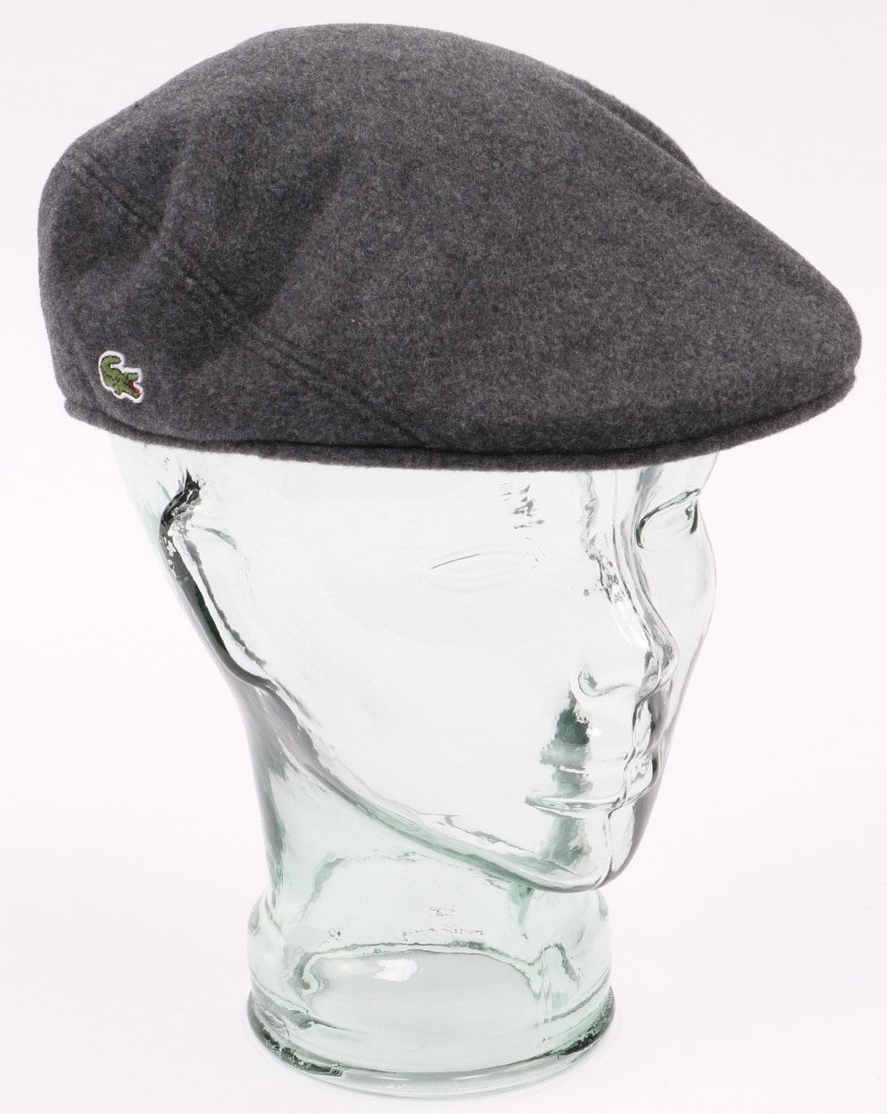 Lacoste Wool Broadcloth Flat Cap Dark Grey
