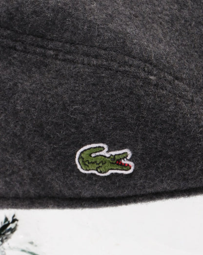 Lacoste Wool Broadcloth Flat Cap Dark Grey