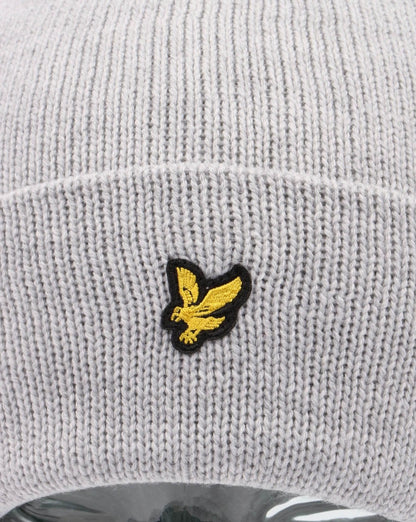 Lyle And Scott Bobble Hat Beanie Light Grey Marl