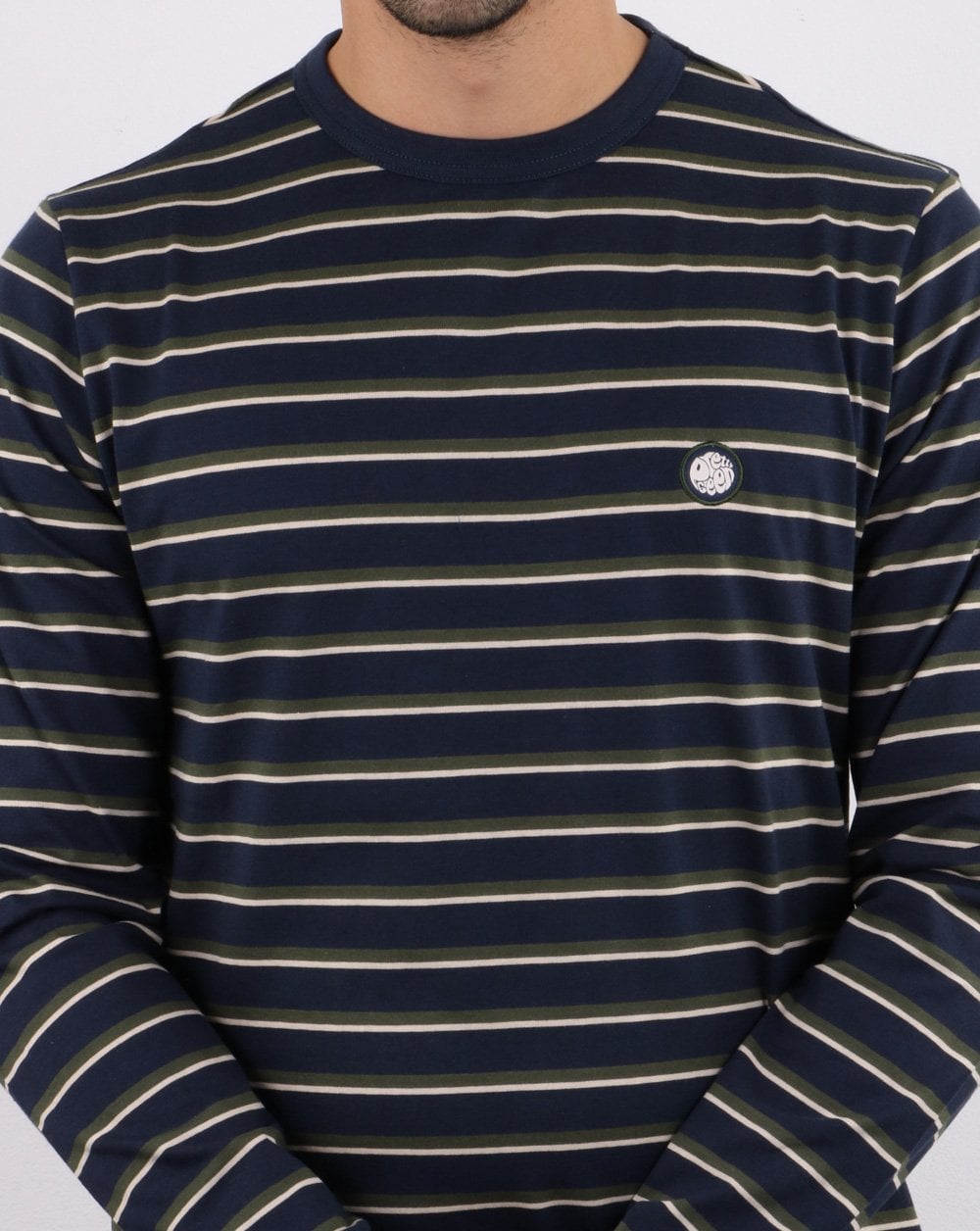 Pretty Green Brogan L/S Stripe T-shirt Navy