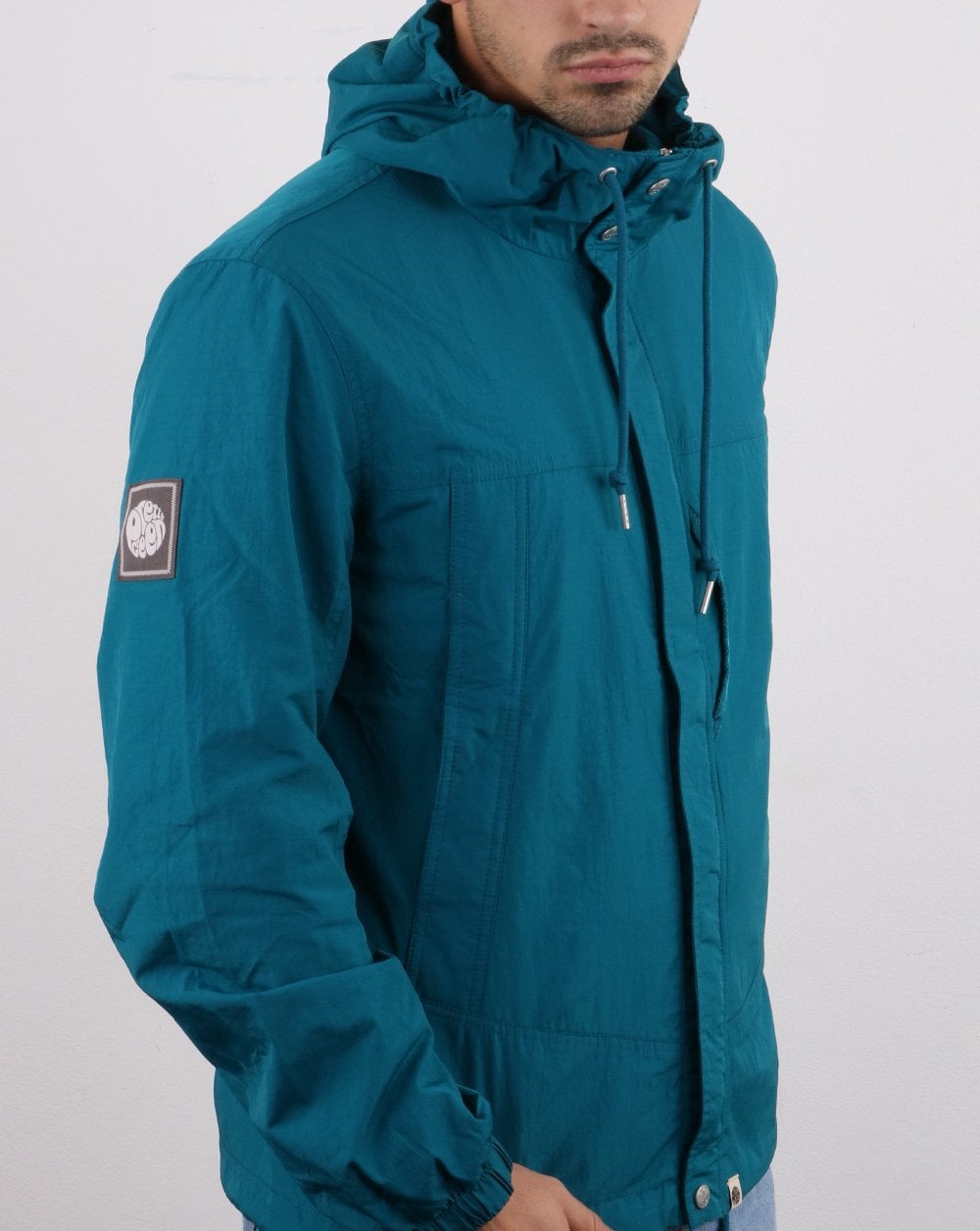 Pretty Green Zip Through Hooded Jacket Blue