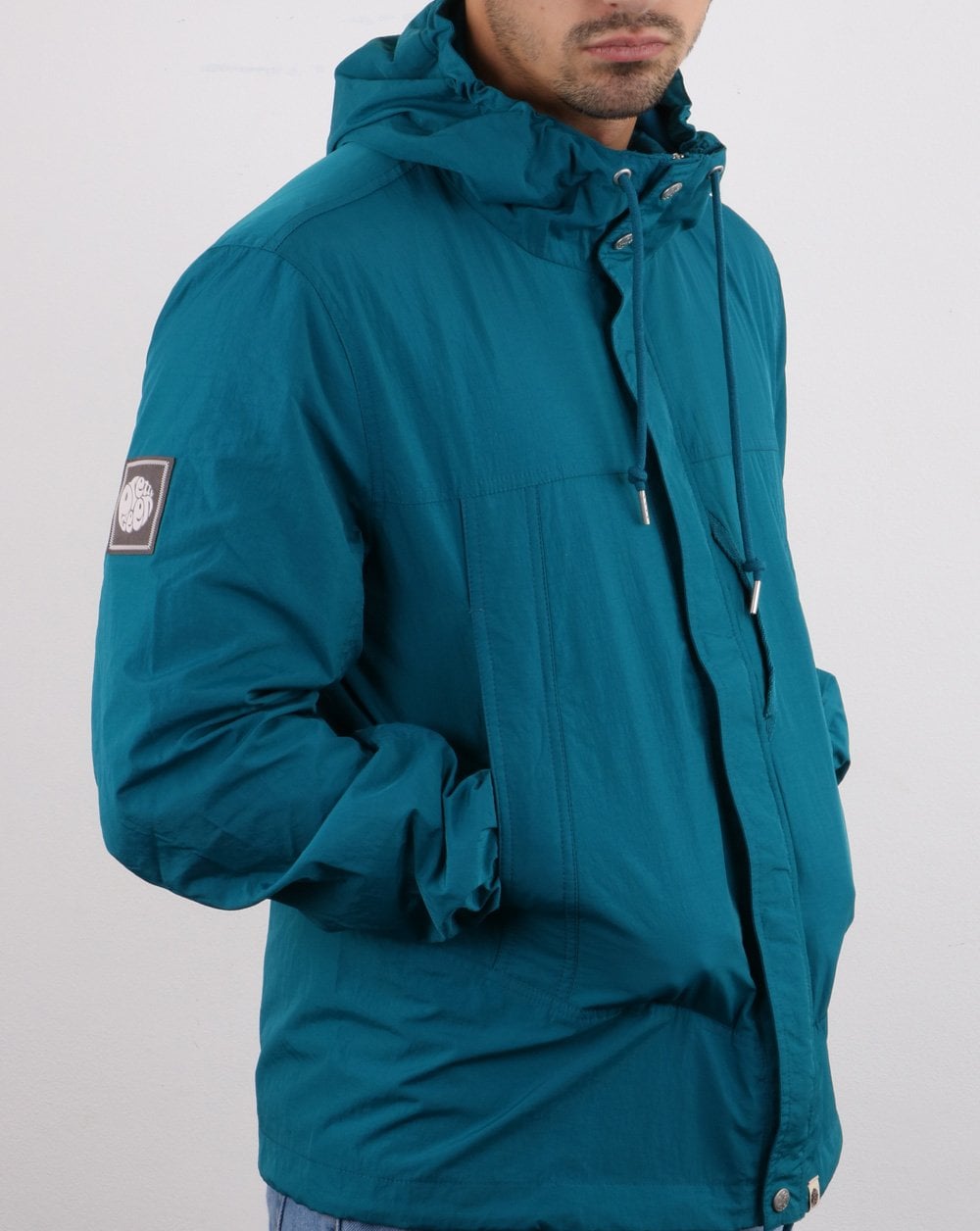 Pretty Green Zip Through Hooded Jacket Blue