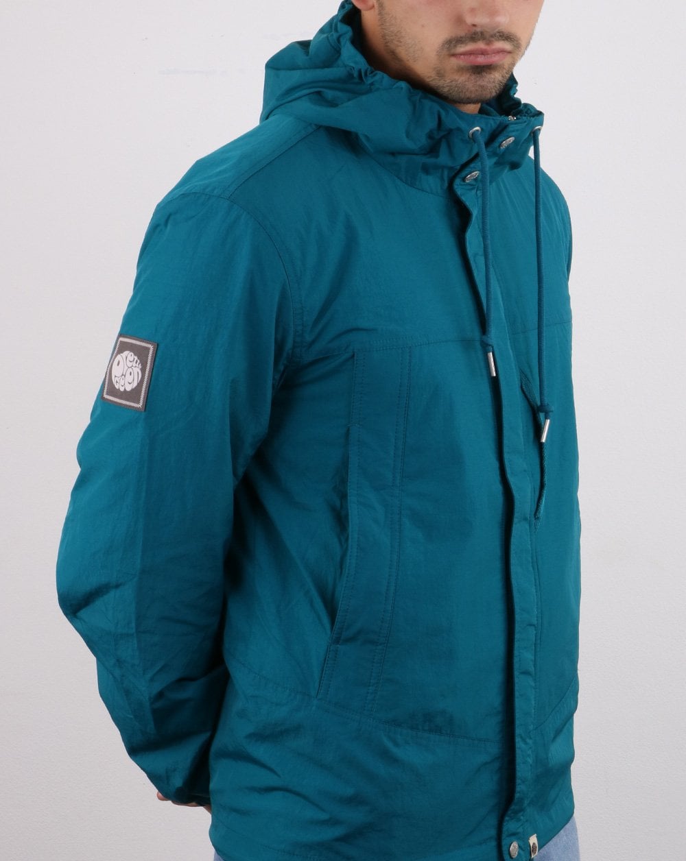 Pretty Green Zip Through Hooded Jacket Blue