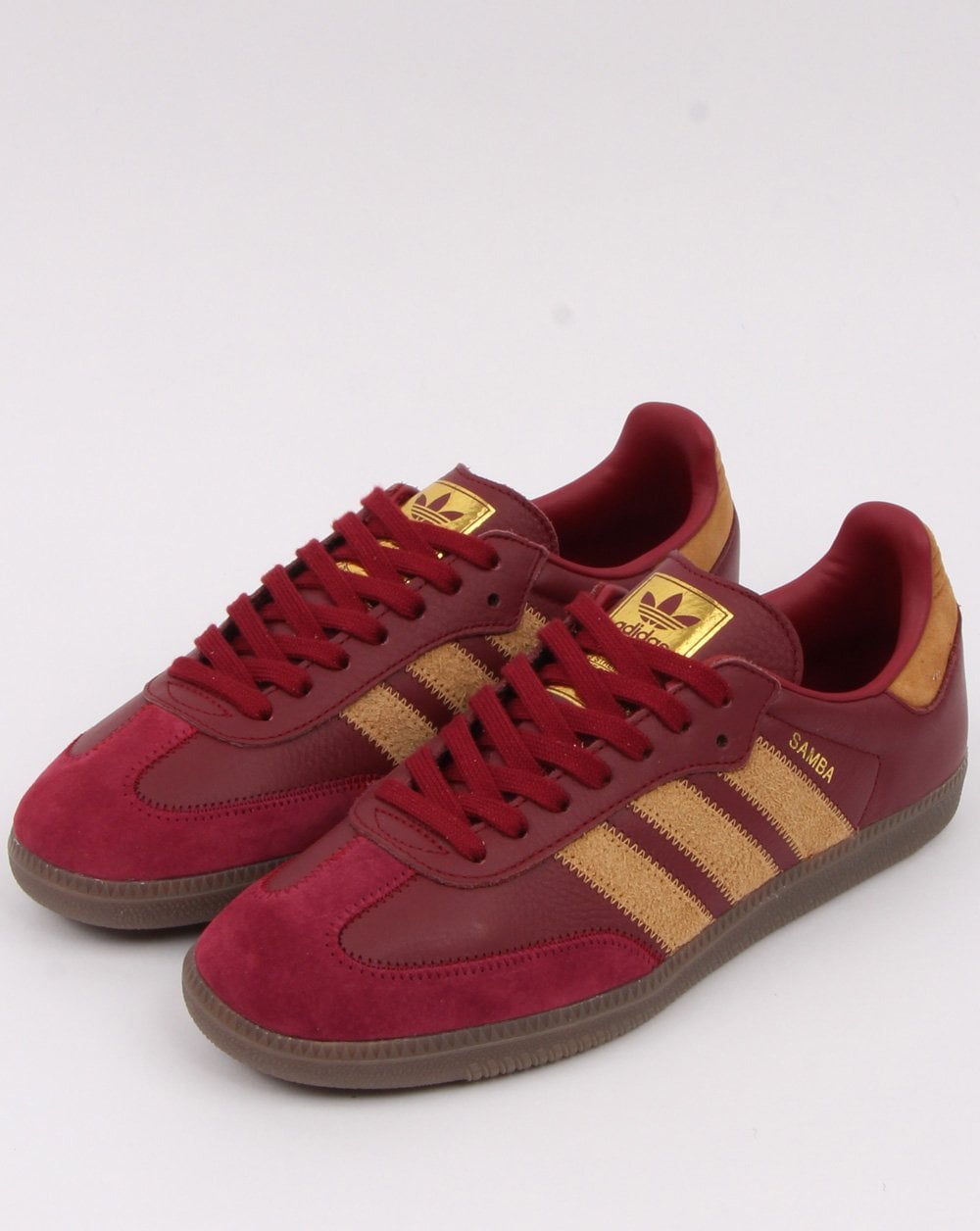 Adidas Samba Og Ft Trainers Burgundy/Gold