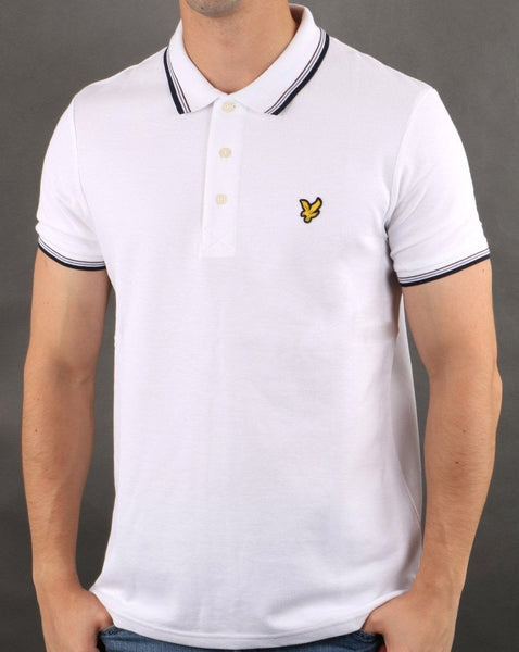 Lyle And Scott Tipped Polo Shirt White/Navy