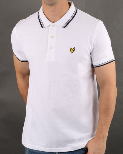 Lyle And Scott Tipped Polo Shirt White/Navy