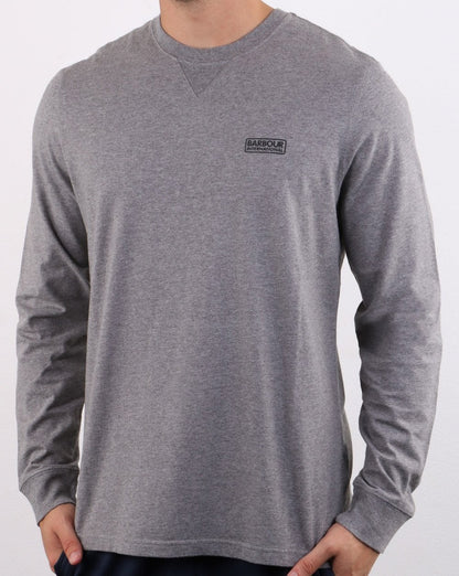 Barbour International Long Sleeve Logo Tee Grey