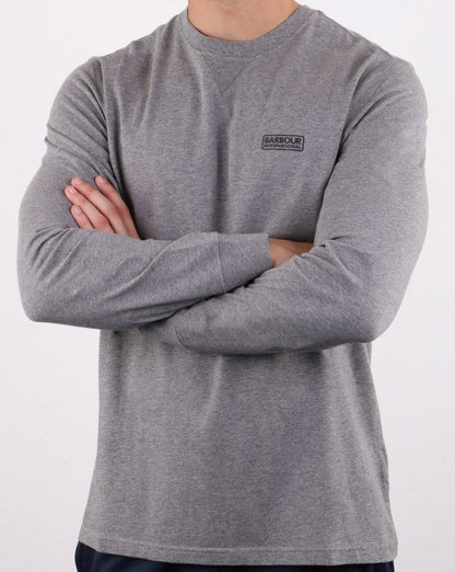 Barbour International Long Sleeve Logo Tee Grey