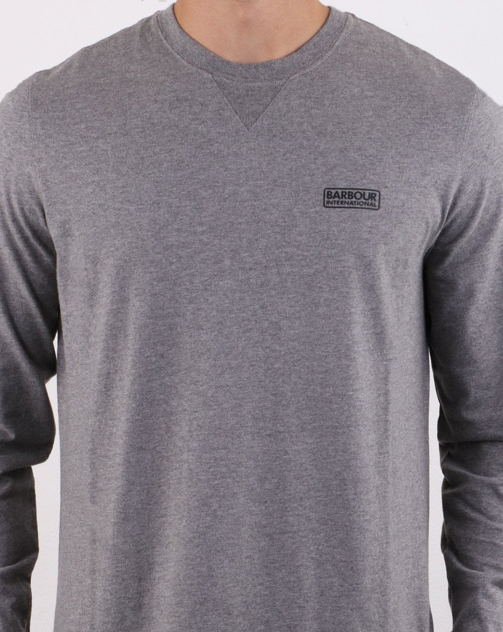 Barbour International Long Sleeve Logo Tee Grey