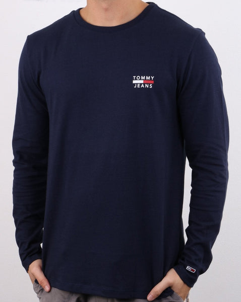 Tommy Hilfiger Long Sleeve Logo T-shirt Navy