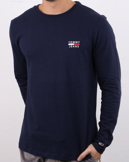 Tommy Hilfiger Long Sleeve Logo T-shirt Navy