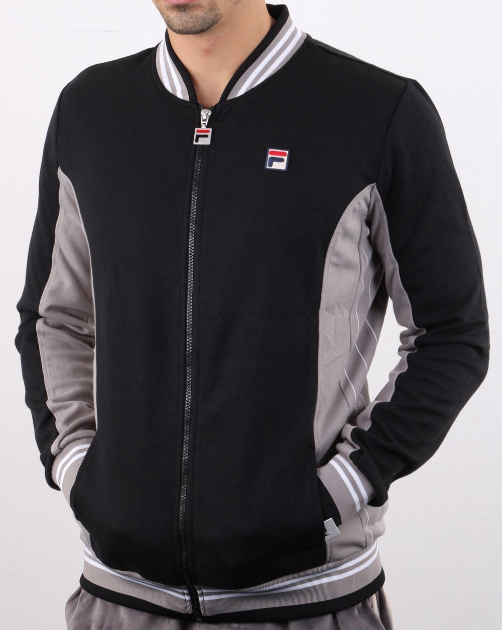 Fila Vintage Mk1 Settanta Track Top Black/Frost Grey/White