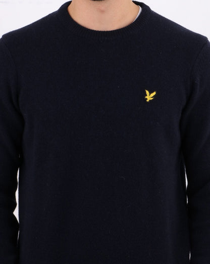 Lyle And Scott Crew Neck Lambswool Blend Jumper Navy