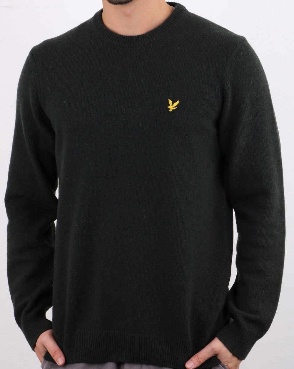 Lyle And Scott Crew Neck Lambswool Blend Jumper Jade Green