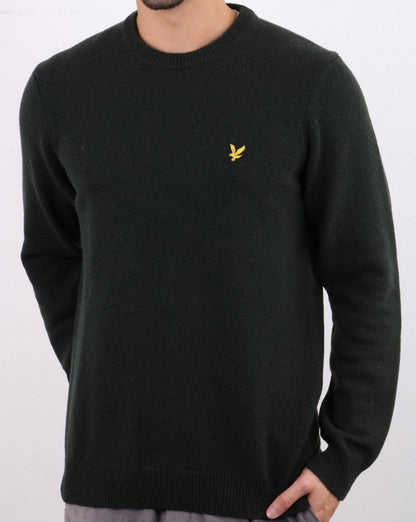 Lyle And Scott Crew Neck Lambswool Blend Jumper Jade Green