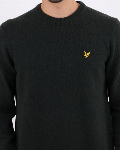 Lyle And Scott Crew Neck Lambswool Blend Jumper Jade Green