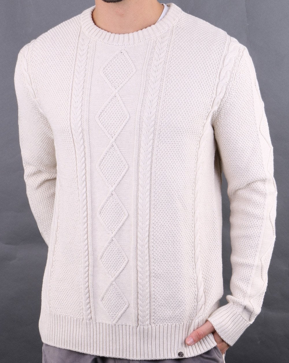 Pretty Green Latham Cable Knit Stone