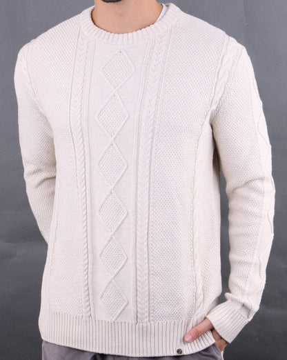 Pretty Green Latham Cable Knit Stone