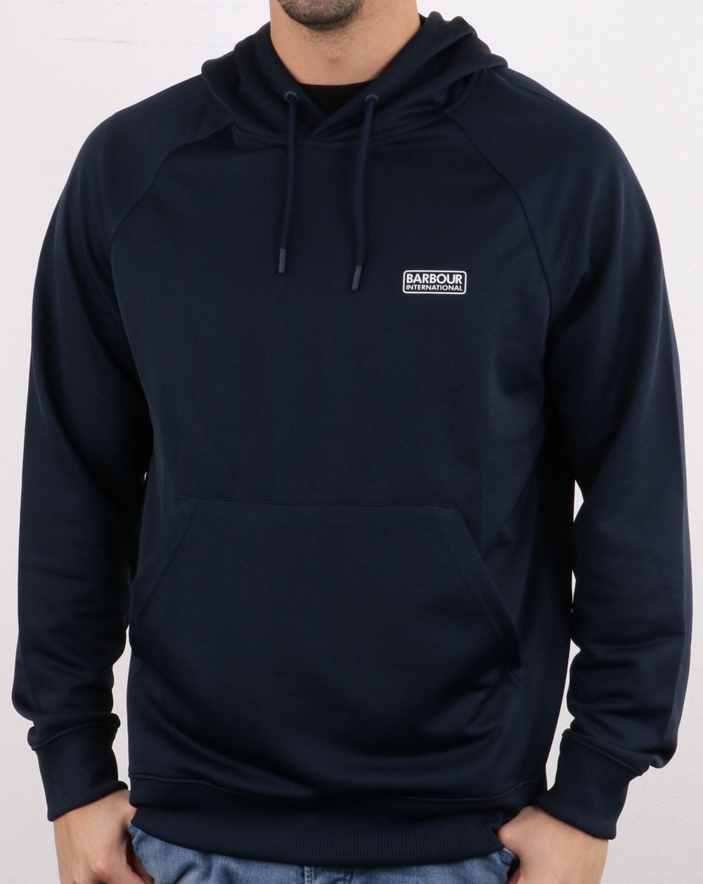 Barbour International Pop Over Hoodie Navy