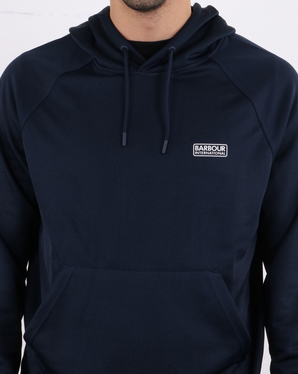 Barbour International Pop Over Hoodie Navy