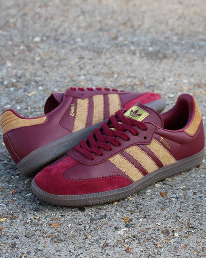 Adidas Samba Og Ft Trainers Burgundy/Gold