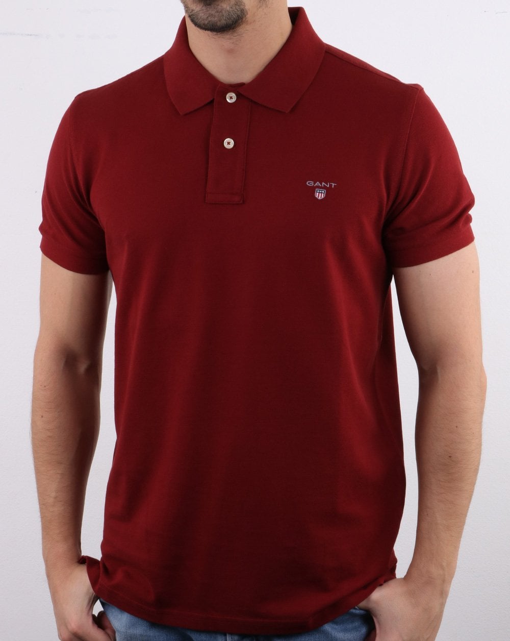 Gant Pique Rugger Polo Deep Red