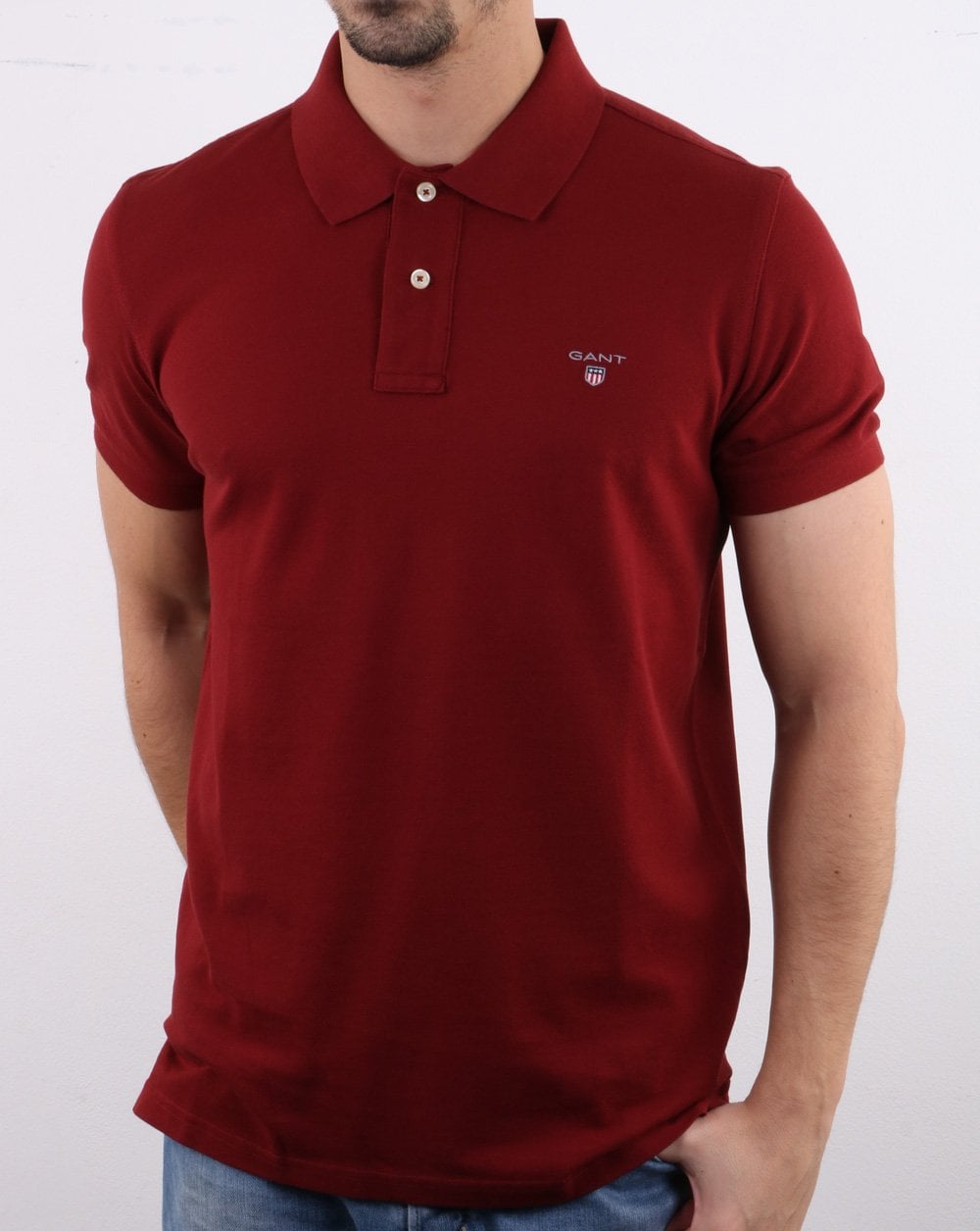 Gant Pique Rugger Polo Deep Red