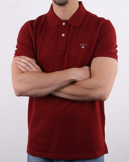 Gant Pique Rugger Polo Deep Red