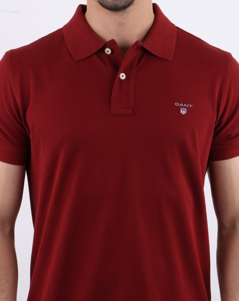 Gant Pique Rugger Polo Deep Red