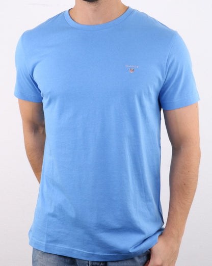 Gant Solid Crew Neck T Shirt Light Blue