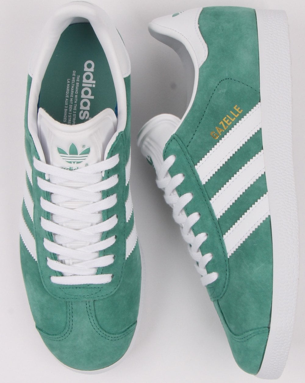 Adidas Gazelle Trainers Light Green/White