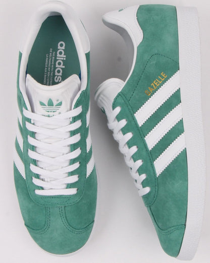 Adidas Gazelle Trainers Light Green/White