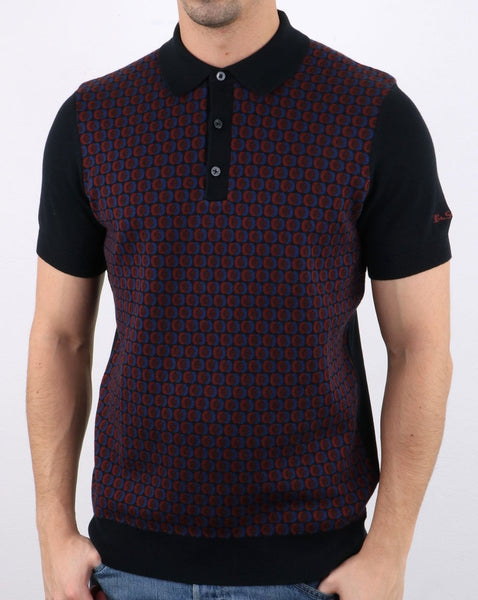 Ben Sherman Knitted Polo Shirt Black