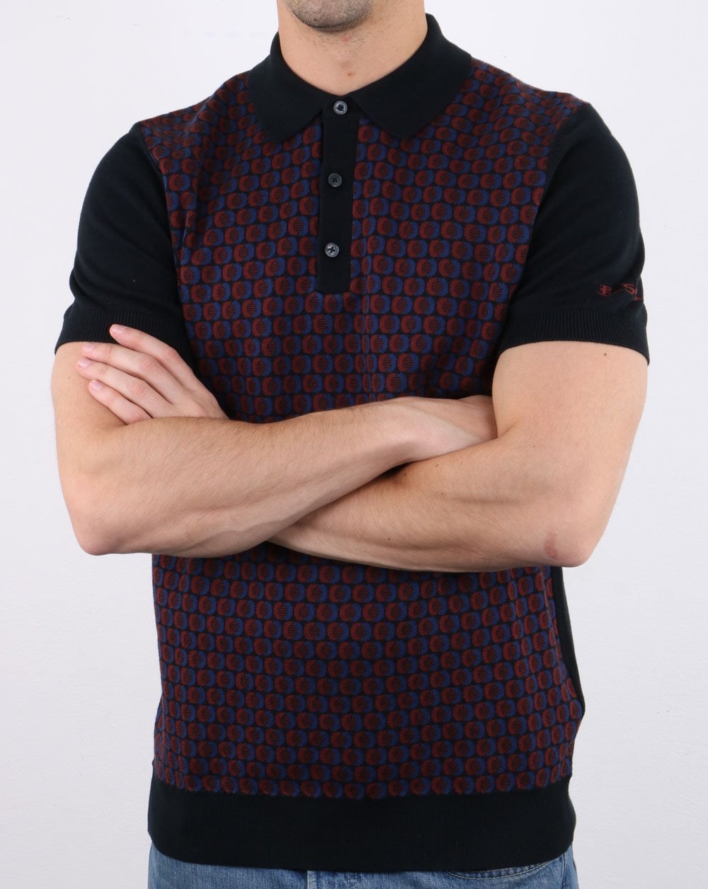 Ben Sherman Knitted Polo Shirt Black
