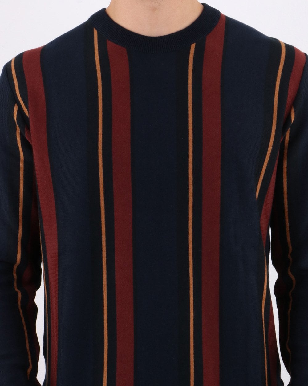 Ben Sherman Crew Stripe Knit Navy