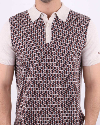 Ben Sherman Knitted Polo Shirt Ecru
