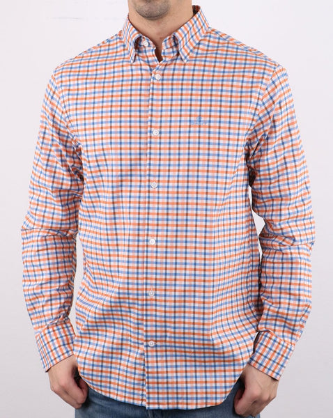 Gant Oxford Gingham Shirt Amber Glow