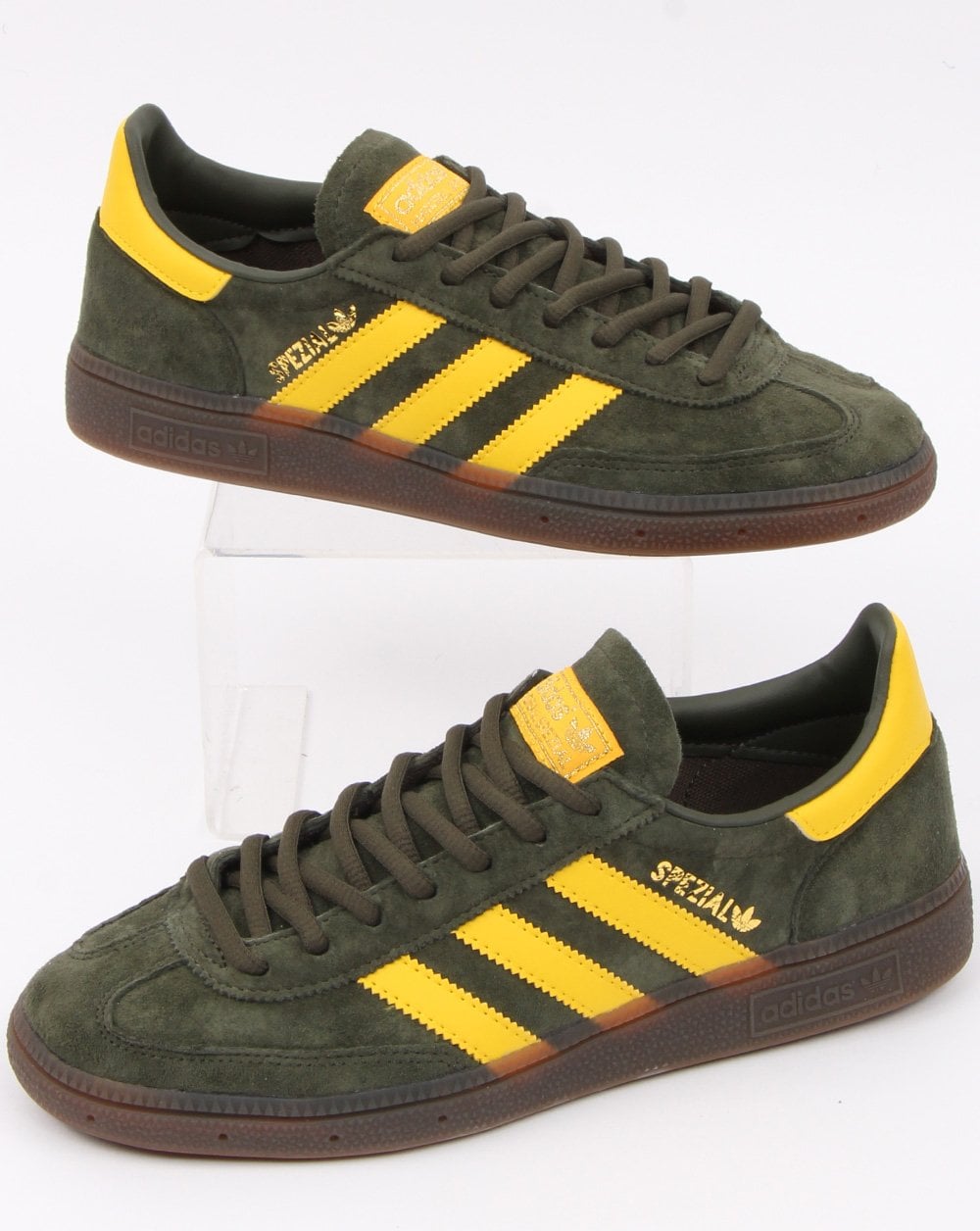 Adidas Spezial Trainers Khaki Green/Yellow