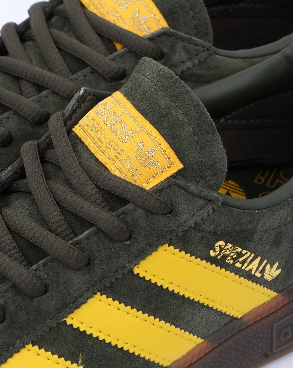 Adidas Spezial Trainers Khaki Green/Yellow