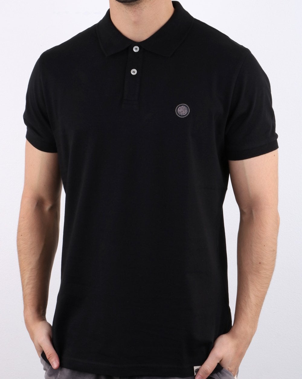 Pretty Green Tendale Jersey Polo Shirt Black