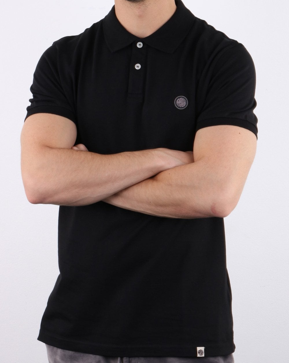 Pretty Green Tendale Jersey Polo Shirt Black