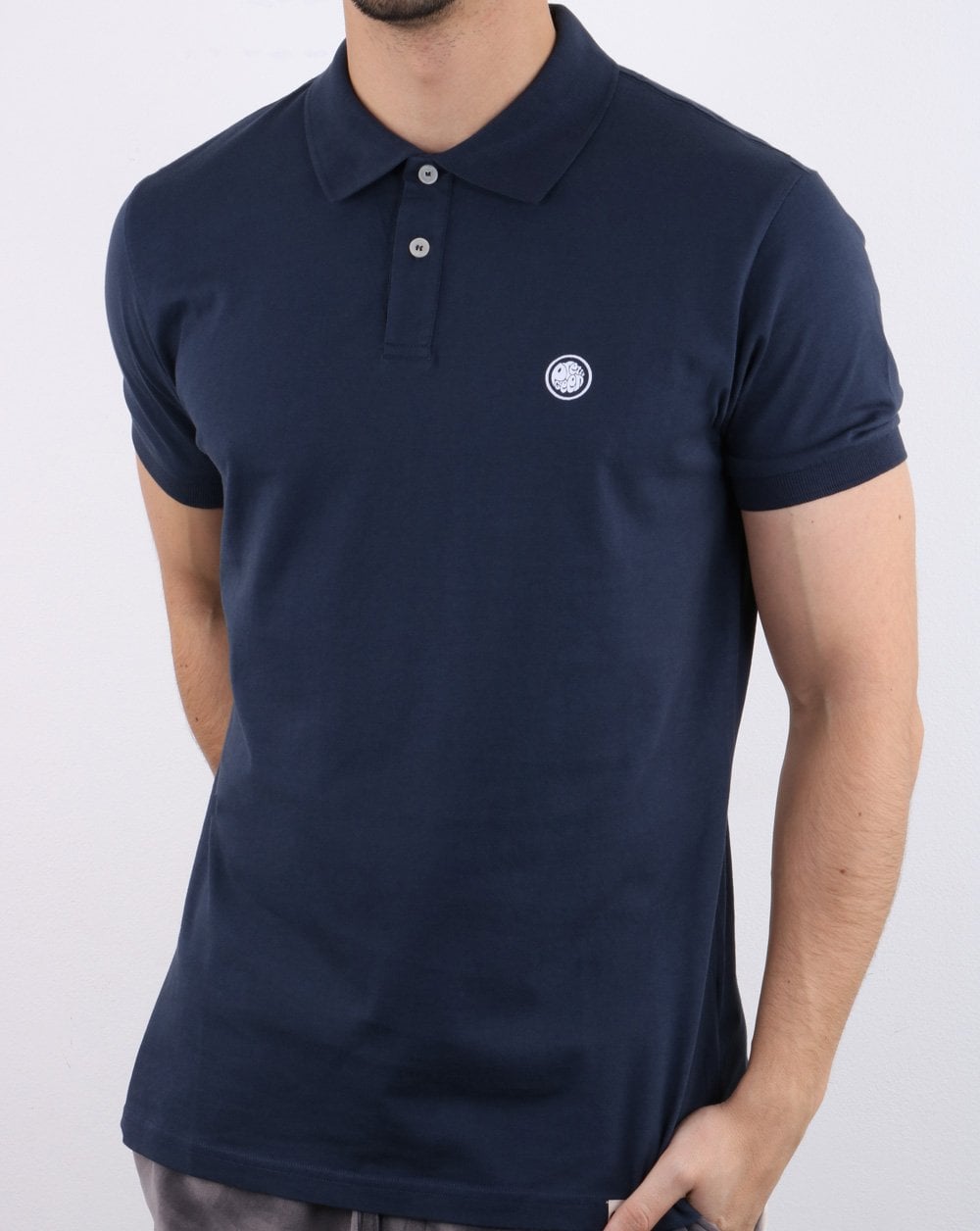Pretty Green Tendale Jersey Polo Shirt Navy