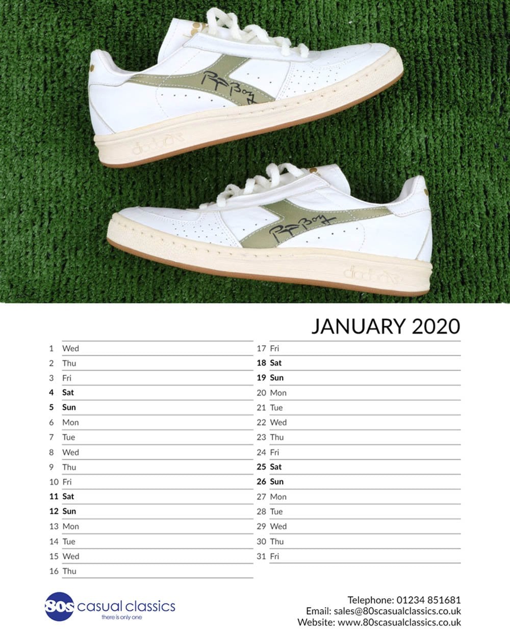 80sCC Iconics Large A3 Calendar 2020