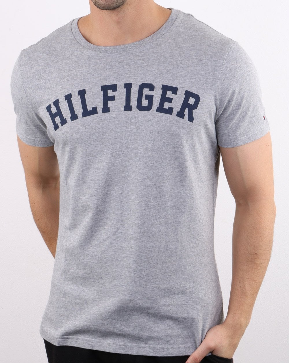 Tommy Hilfiger Logo T Shirt Grey Heather