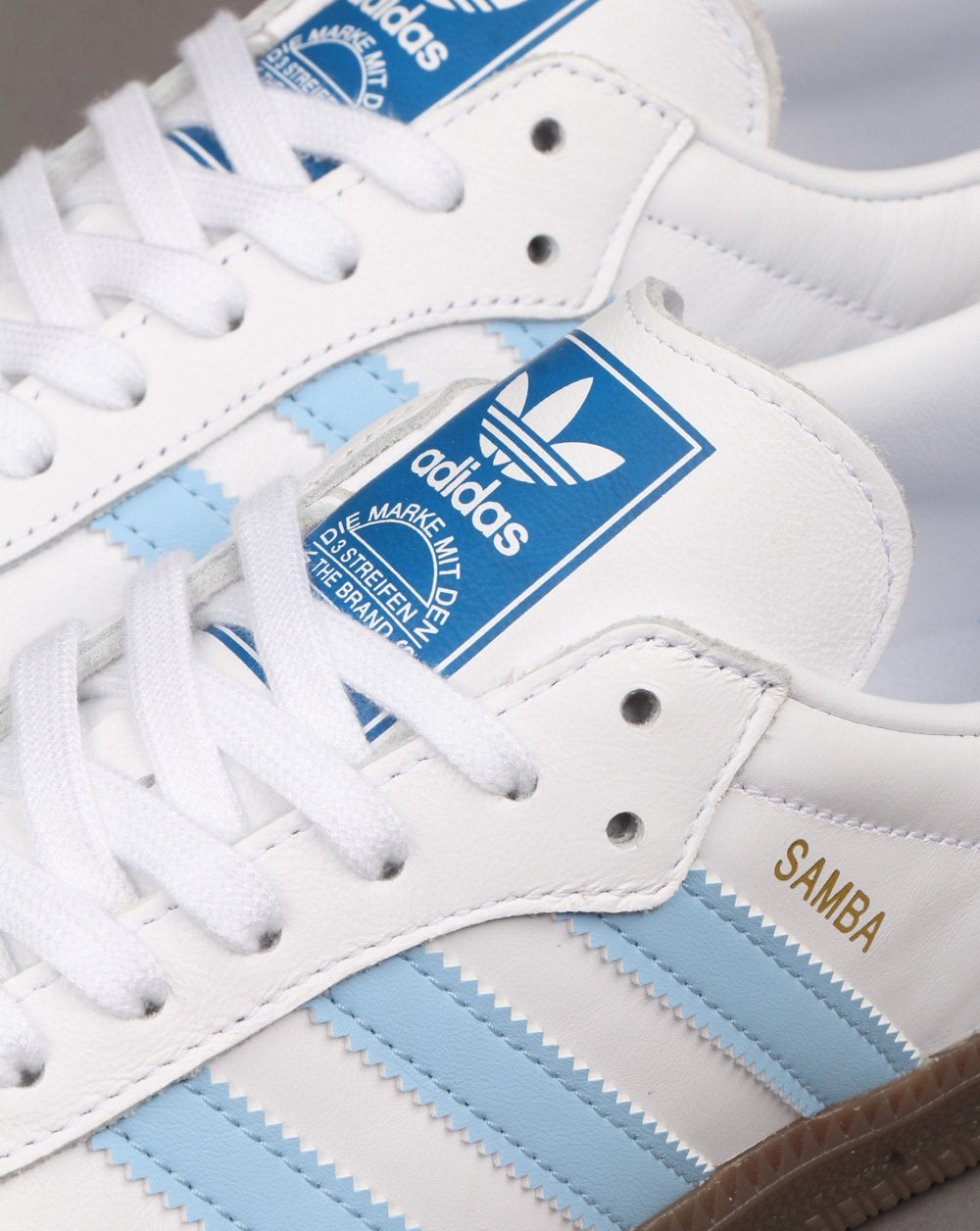 Adidas Samba Og Trainers White/Sky Blue